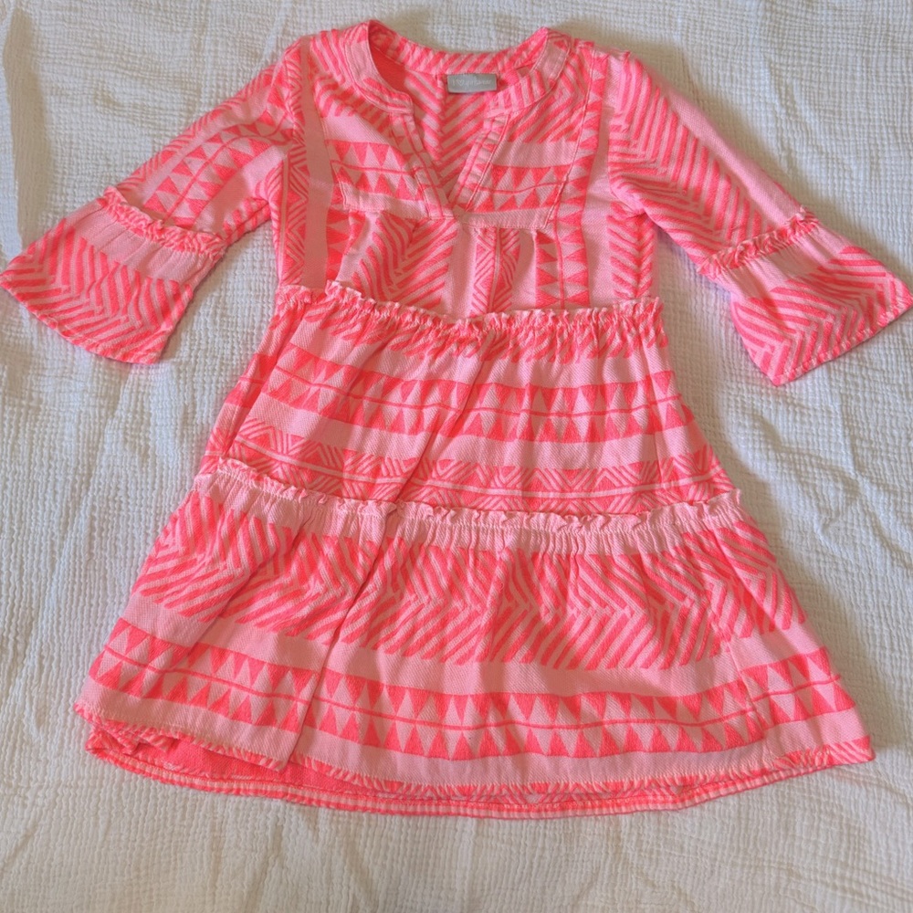 Pink Patterned Kids Dress